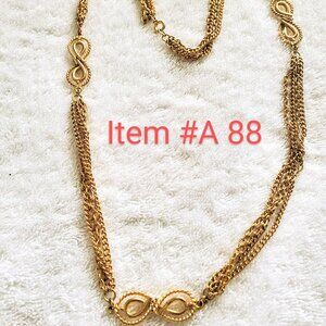 Gold chain necklace ,  nicely design , item # A-88 approximately 10 / 11 inches